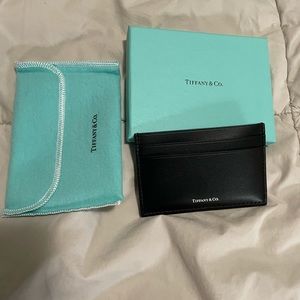 NWT Tiffany & co. Black Leather Card Holder